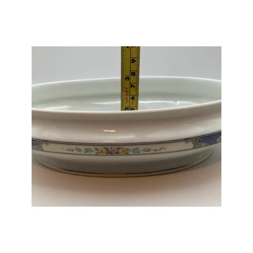 VTG Bohemia Ceramic Works Cecil Pattern Lidded Oval Casserole Czechoslovakia